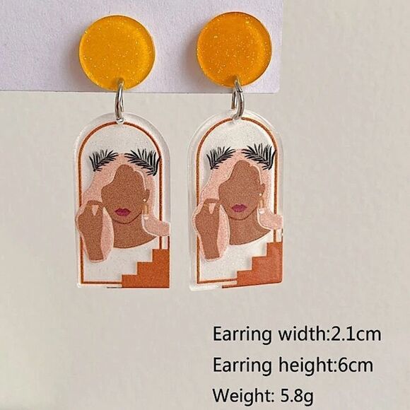 Silhouette resin earrings - Picture 4 of 4